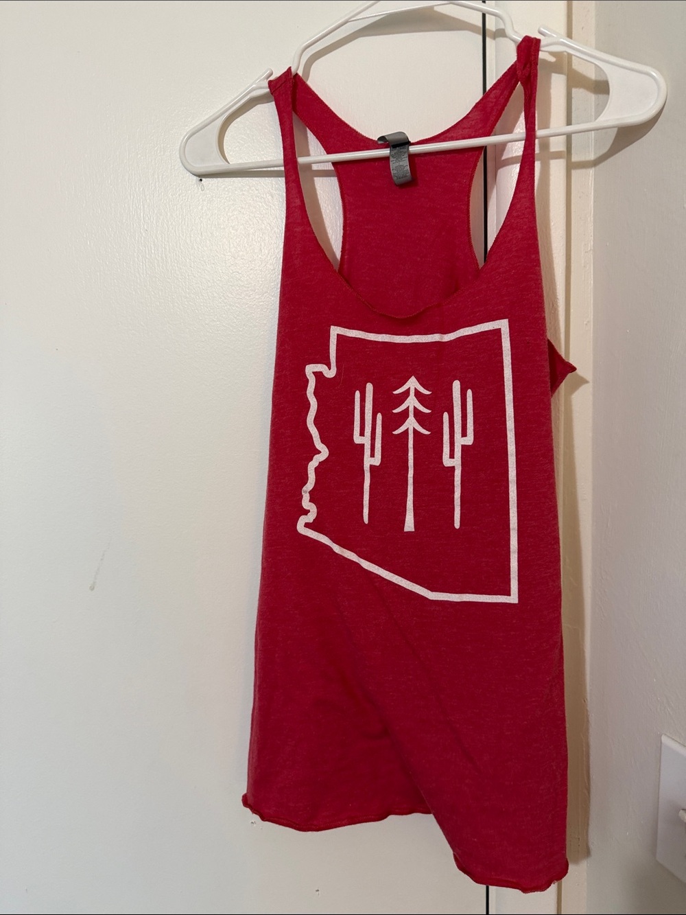 Next Level Apparel Red Racerback Tank with White Desert Graphic